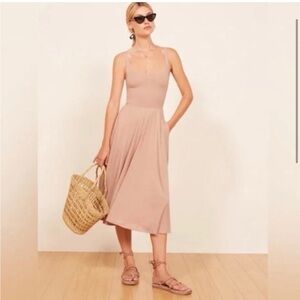 Reformation rou fit and flare dress with pockets Sz S